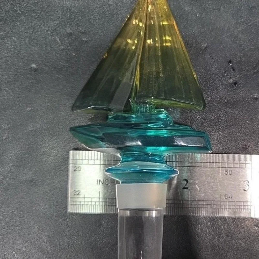Mikasa Blue Regatta Ship Bottle Stopper, Lead Crystal Boat Replacement Topper‎